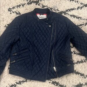 Pepe Jeans Women's Navy Quilted Bomber Jacket